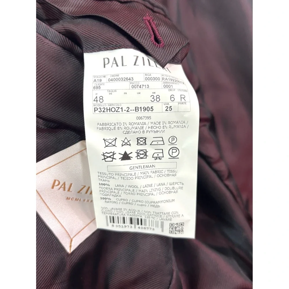 Pal Zileri MCMLXXX 38R Gray Check Flannel Wool‎ Blazer Jacket Sport Suit Coat